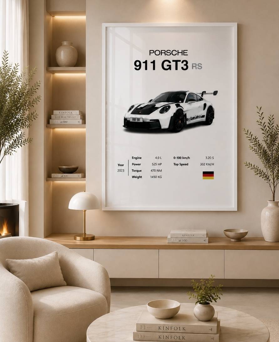 White Porsche 911 GT3 RS 2023 With Specs
