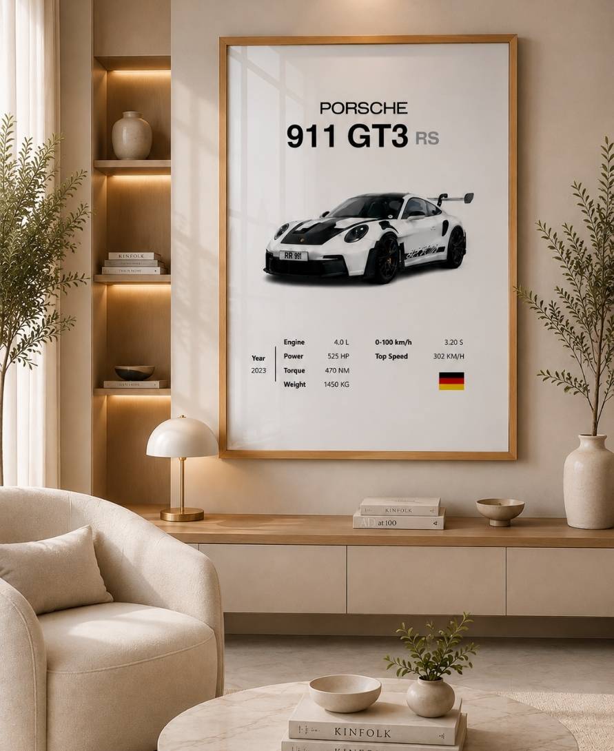 White Porsche 911 GT3 RS 2023 With Specs