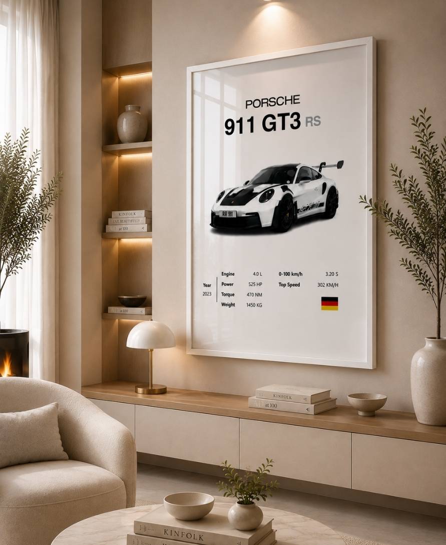 White Porsche 911 GT3 RS 2023 With Specs