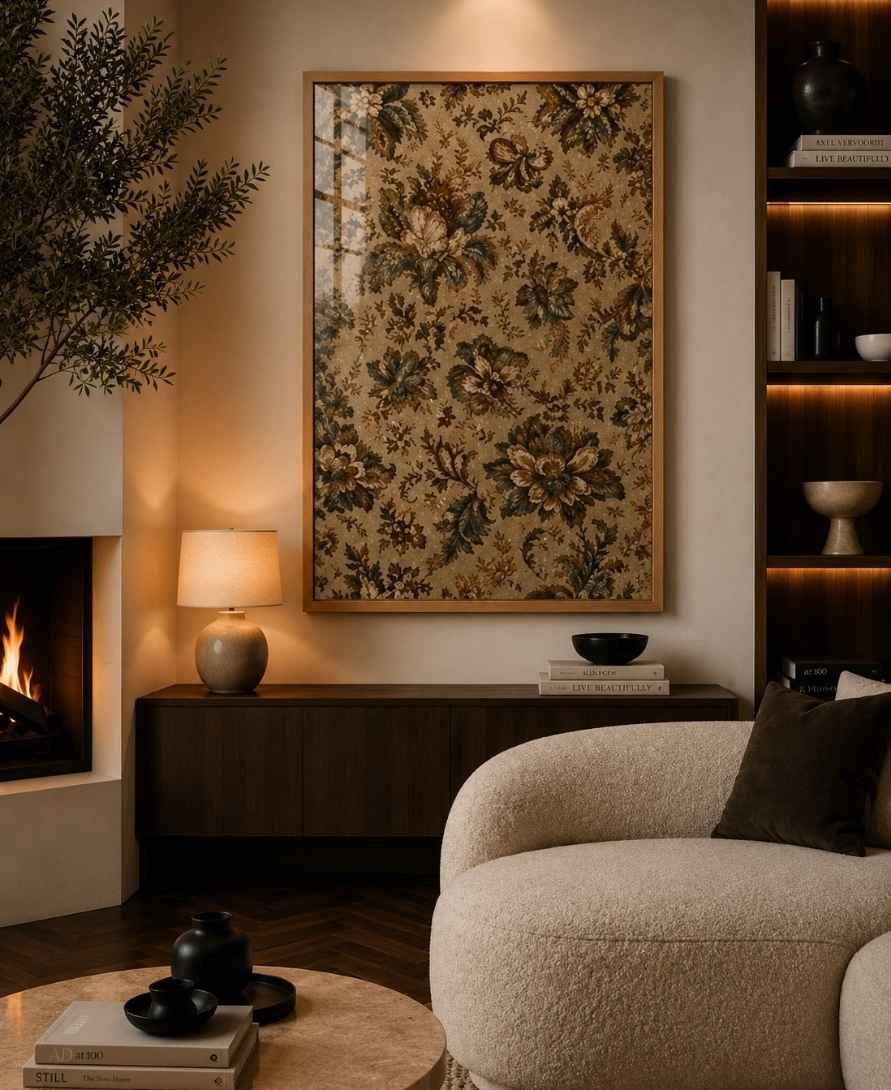 Antique floral damask (tan)