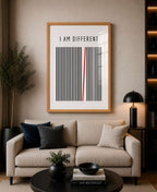 I Am Different Motivational Black & White Art Design
