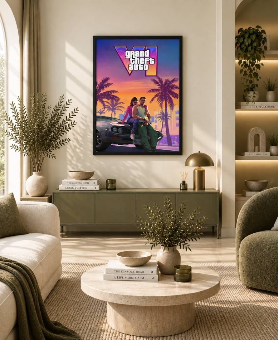 GTA VI Vice City Sunset Wall Art