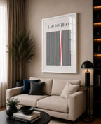 I Am Different Motivational Black & White Art Design