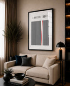 I Am Different Motivational Black & White Art Design