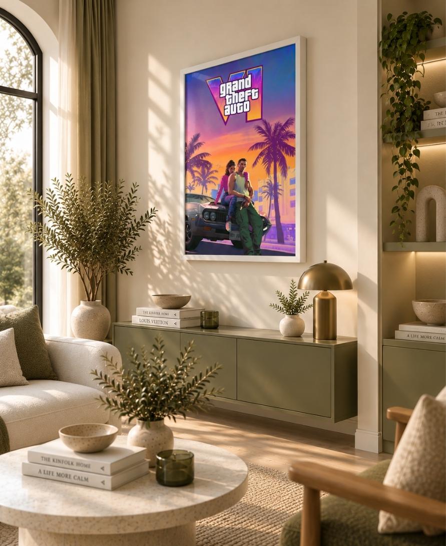 GTA VI Vice City Sunset Wall Art