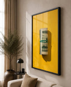 Rolled Up Dollar Bills Stack On Yellow Background
