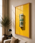 Rolled Up Dollar Bills Stack On Yellow Background