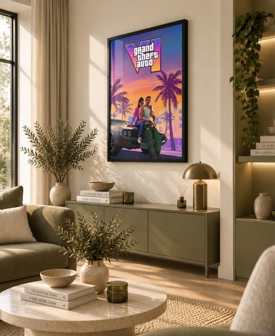 GTA VI Vice City Sunset Wall Art