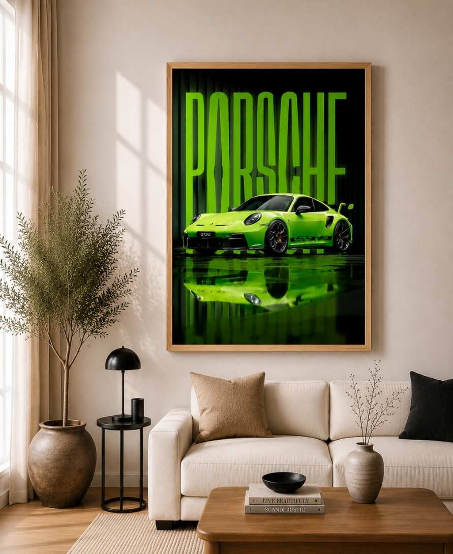 Green Porsche 911 GT3 With Typography