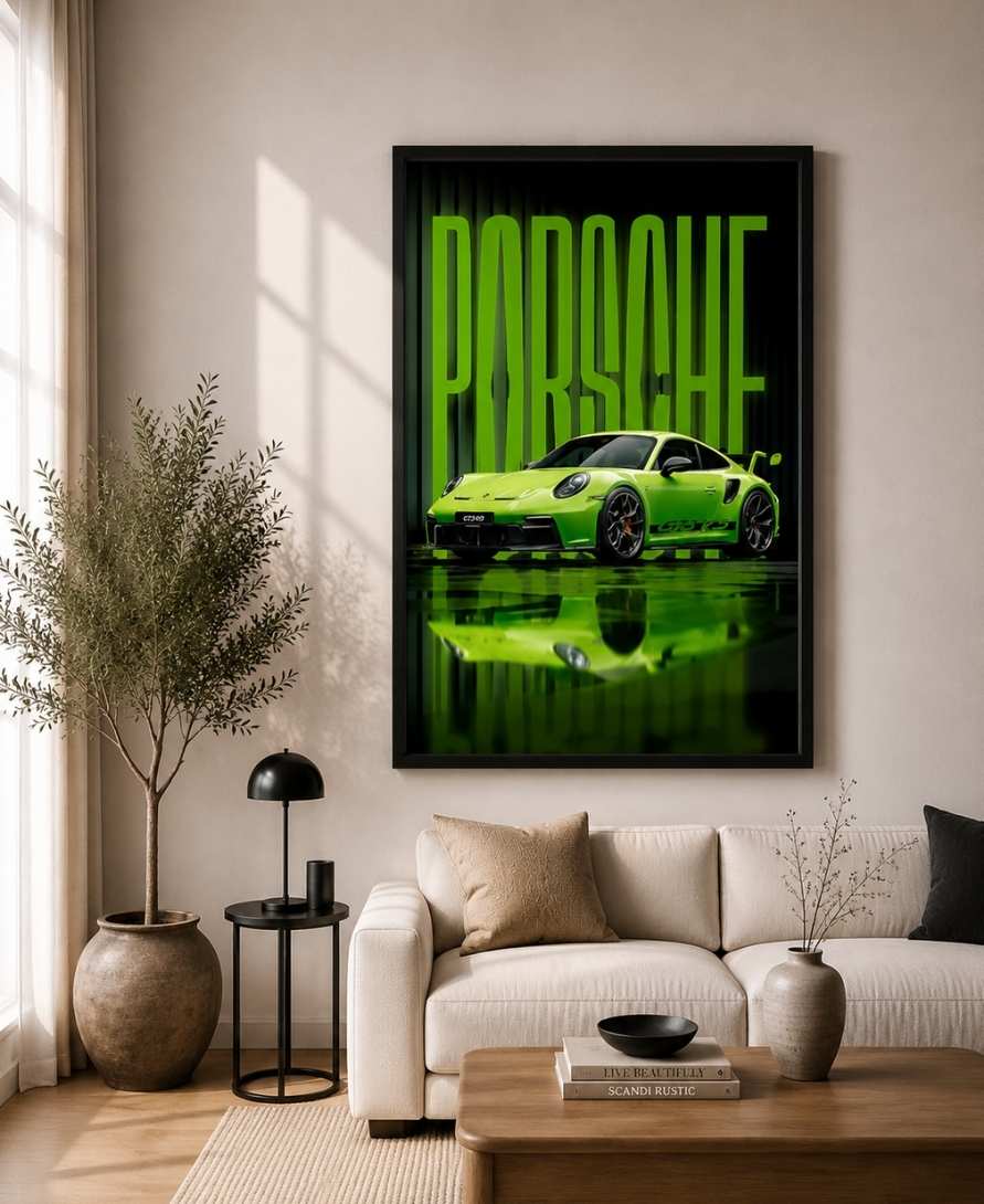 Green Porsche 911 GT3 With Typography