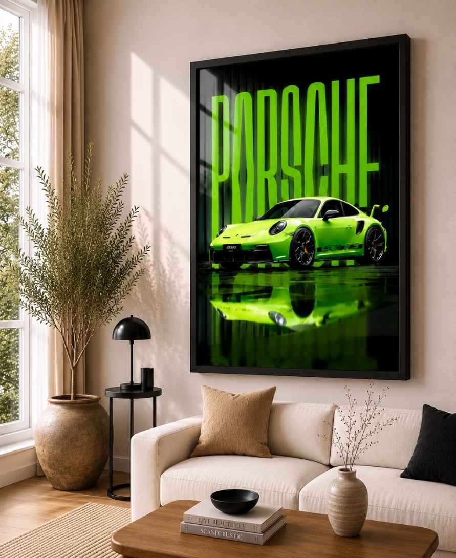 Green Porsche 911 GT3 With Typography