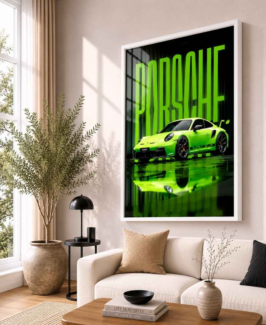 Green Porsche 911 GT3 With Typography