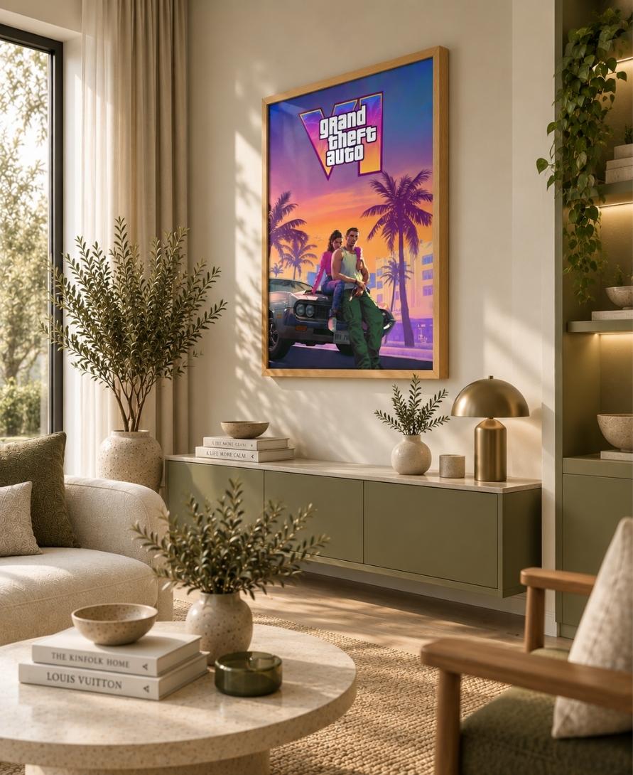 GTA VI Vice City Sunset Wall Art
