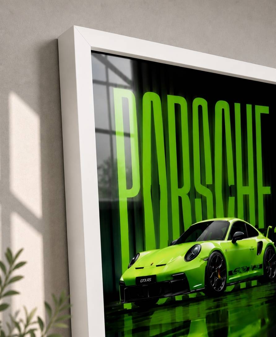 Green Porsche 911 GT3 With Typography