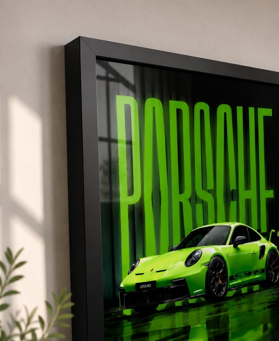 Green Porsche 911 GT3 With Typography
