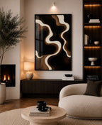 Brown & cream wave swirls