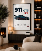 Blue Porsche 911 GT3 RS With Specs