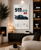 Blue Porsche 911 GT3 RS With Specs