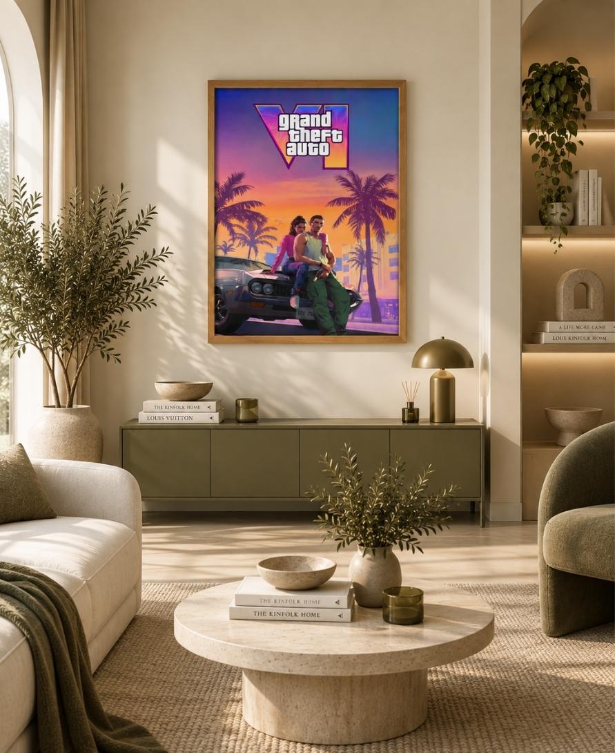 GTA VI Vice City Sunset Wall Art