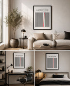 I Am Different Motivational Black & White Art Design