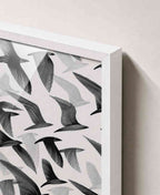 Black and white birds pattern (line art)