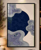 Navy ink swirl with face motifs