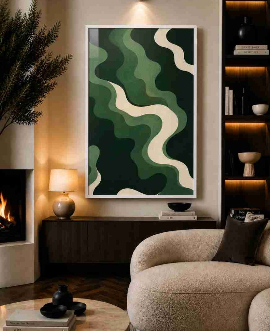 Green wave abstract