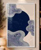 Navy ink swirl with face motifs