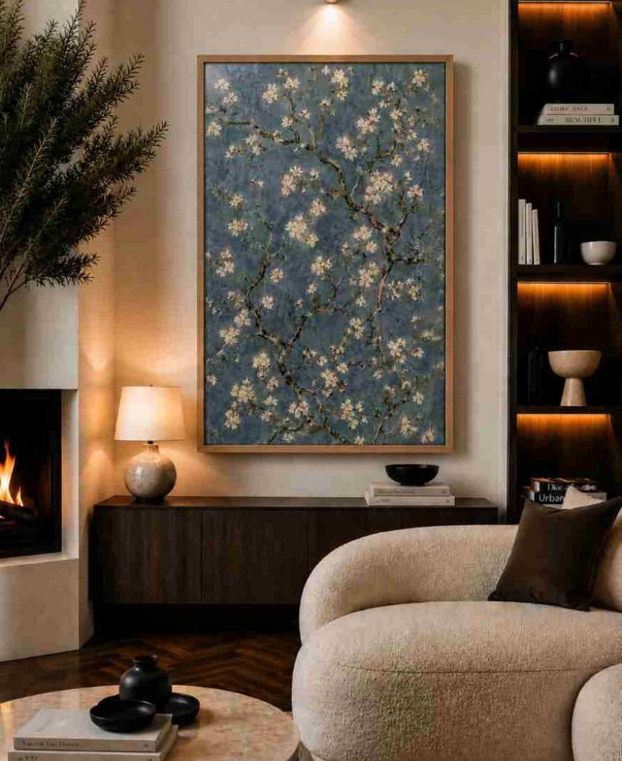 Almond blossom on blue (Van Gogh style)