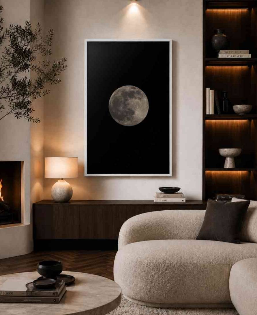 Full moon on black — "Lone Light