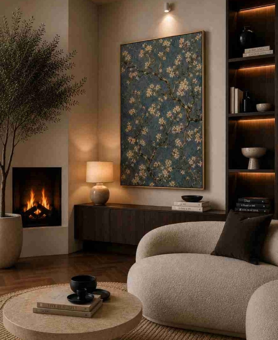 Almond blossom on blue (Van Gogh style)
