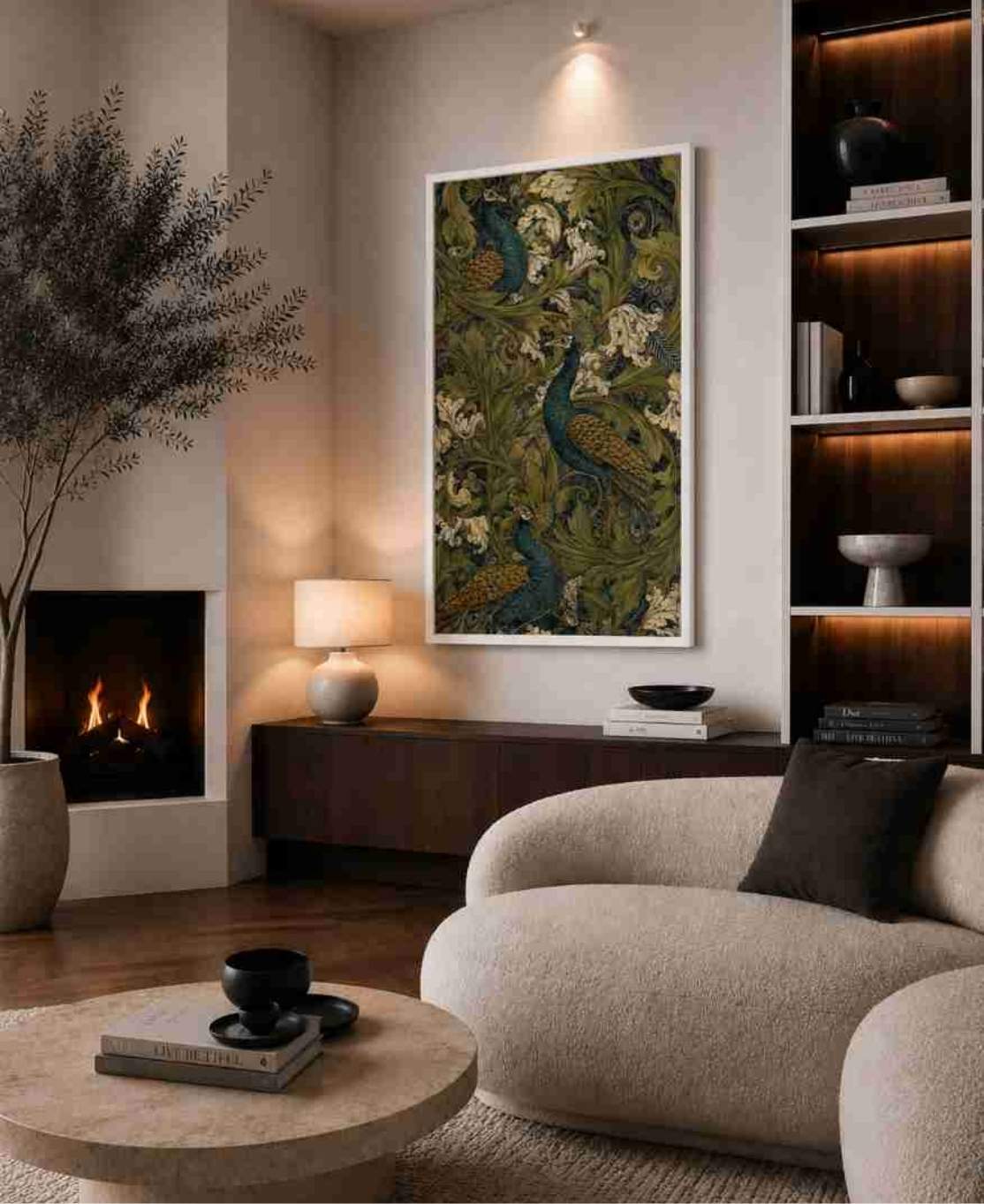Peacock & acanthus tapestry (green)
