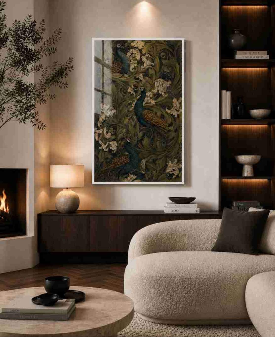 Peacock & acanthus tapestry (green)