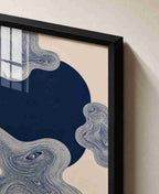 Navy ink swirl with face motifs