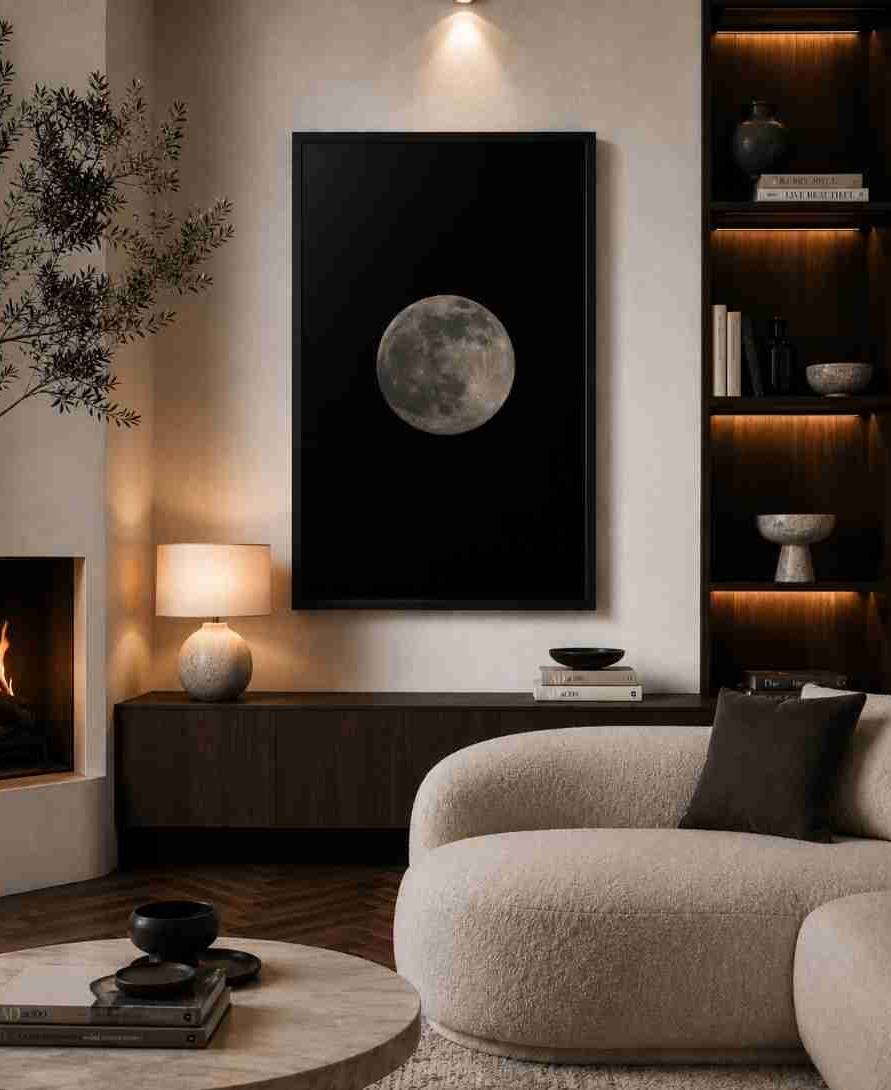 Full moon on black — "Lone Light