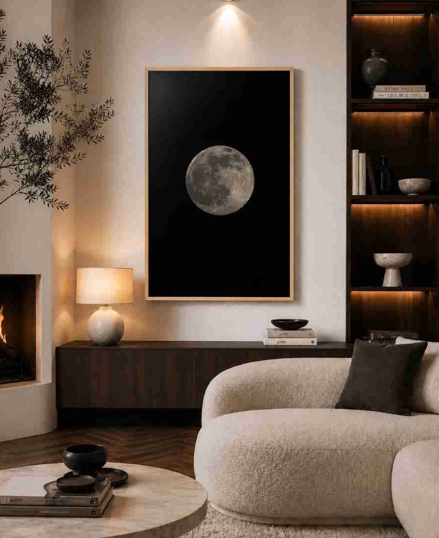 Full moon on black — "Lone Light