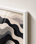 Black, grey & cream wave abstract