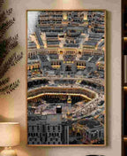 Mecca aerial night view of Kaaba