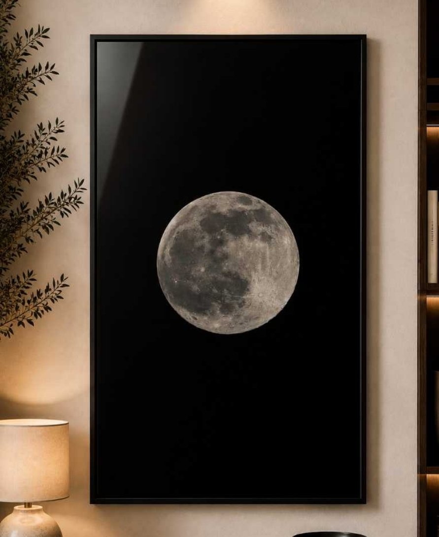 Full moon on black — "Lone Light