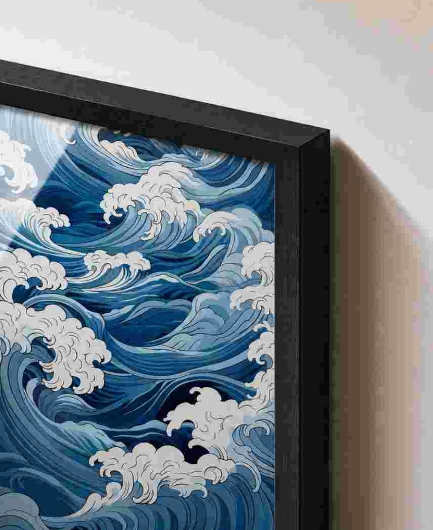 Japanese-style ocean waves (blue/white)