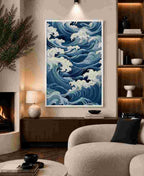 Japanese-style ocean waves (blue/white)