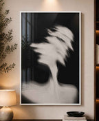 Blurred motion portrait B&W