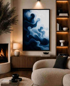 Abstract blue smoke/wave swirls