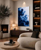 Abstract blue smoke/wave swirls