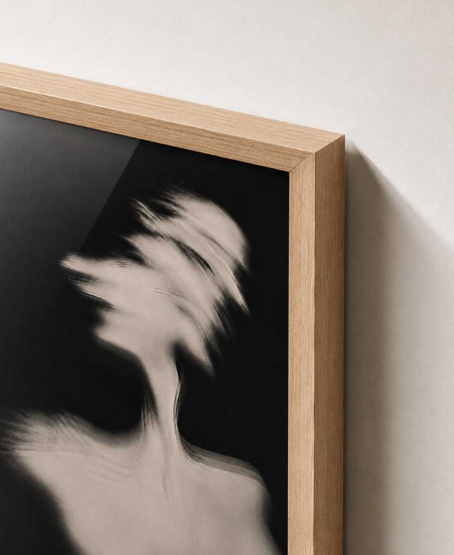 Blurred motion portrait B&W