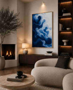 Abstract blue smoke/wave swirls