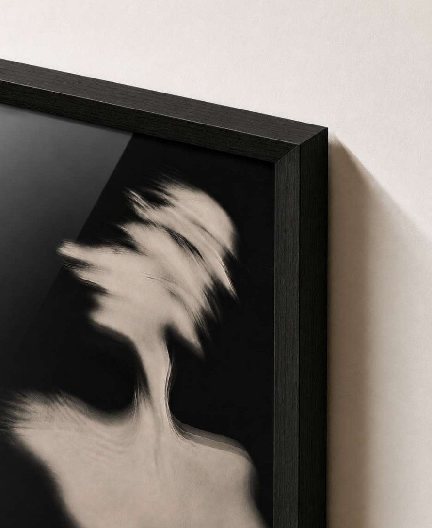 Blurred motion portrait B&W