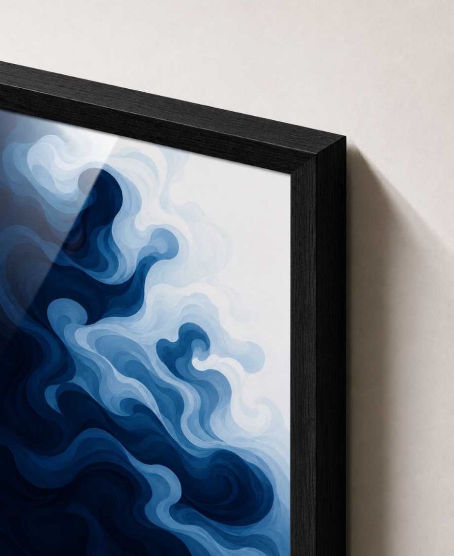 Abstract blue smoke/wave swirls