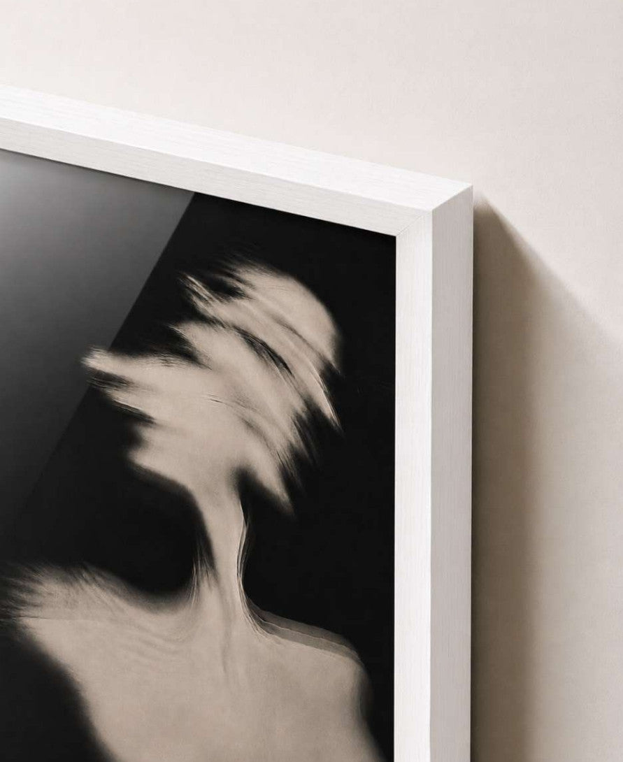 Blurred motion portrait B&W