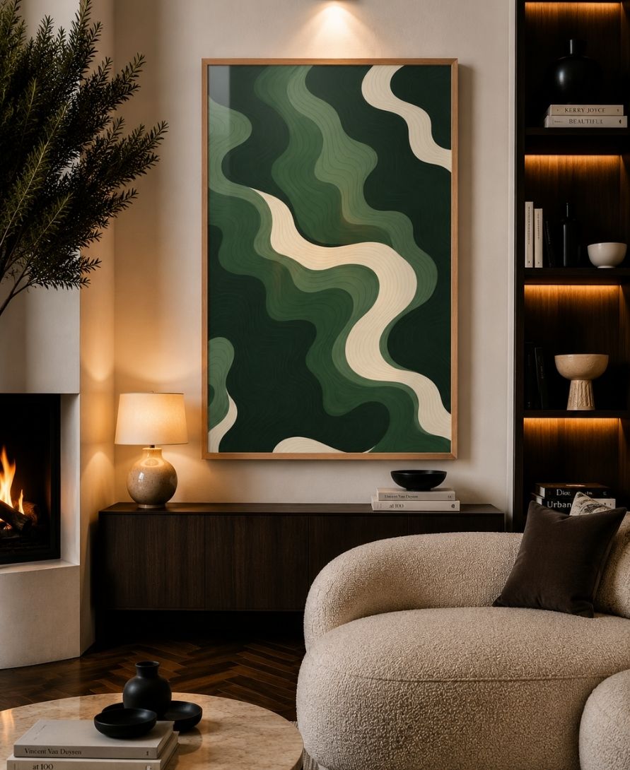 Green wave abstract